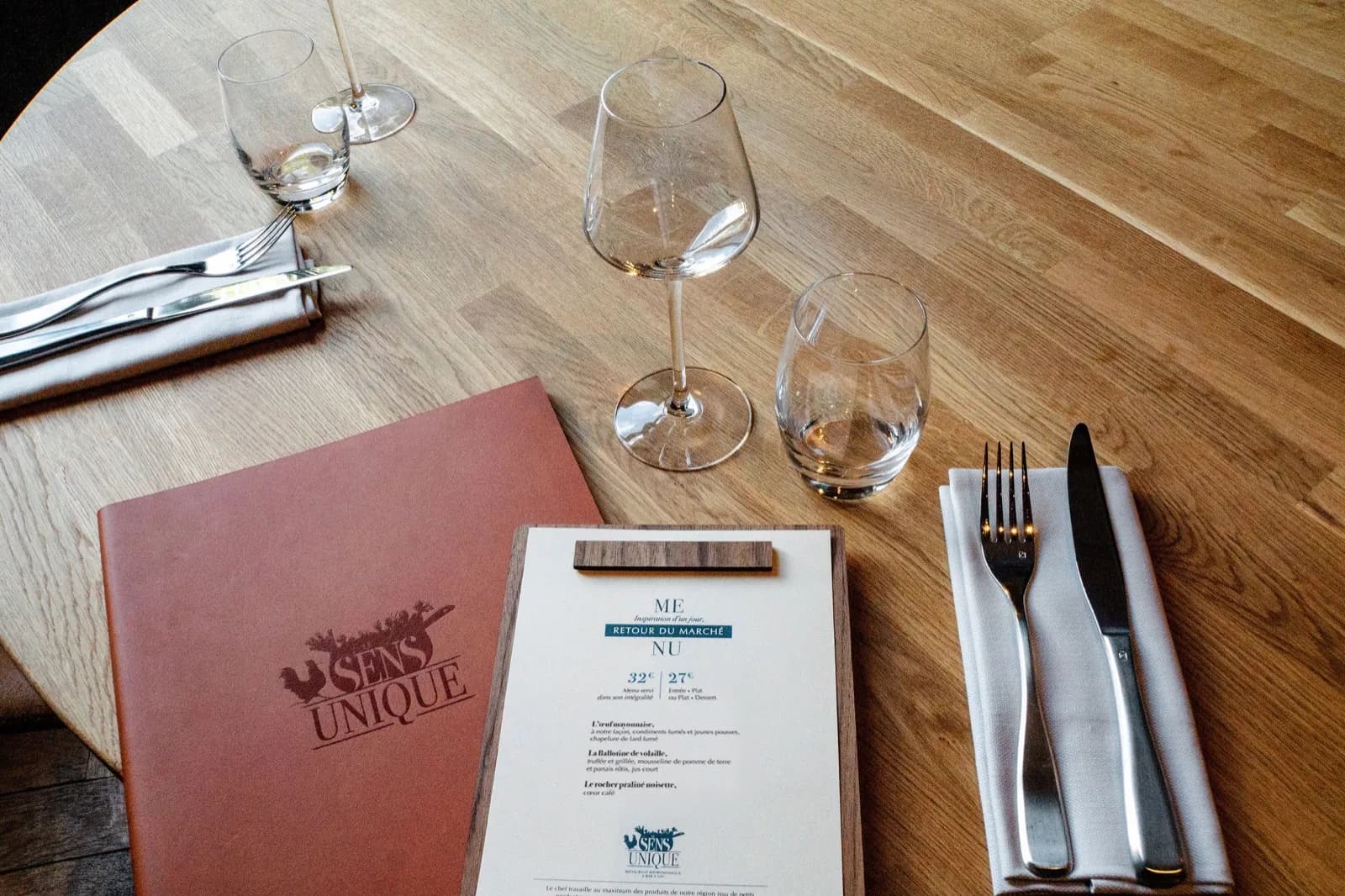 A table set for the Market Return menu